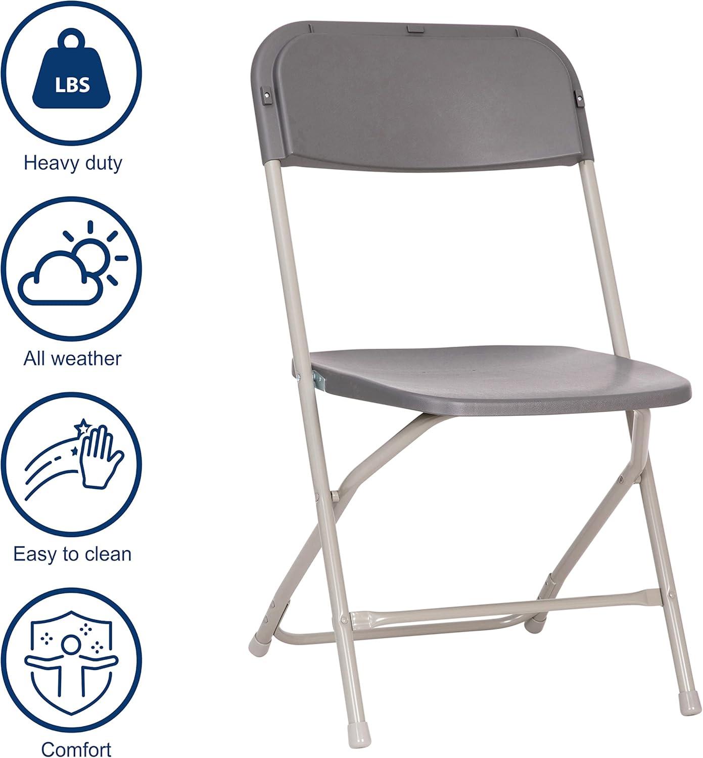 Extra Wide Gray Metal & Plastic Armless Reception Chair