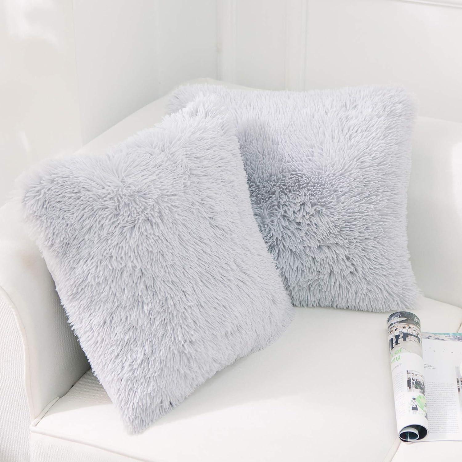 Tassels Faux Fur Pillow Cover (Set of 2)