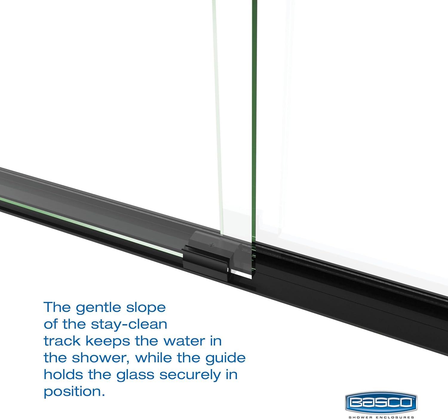 Arelo 56" - 60" W x 72" H Semi-Frameless Shower Door