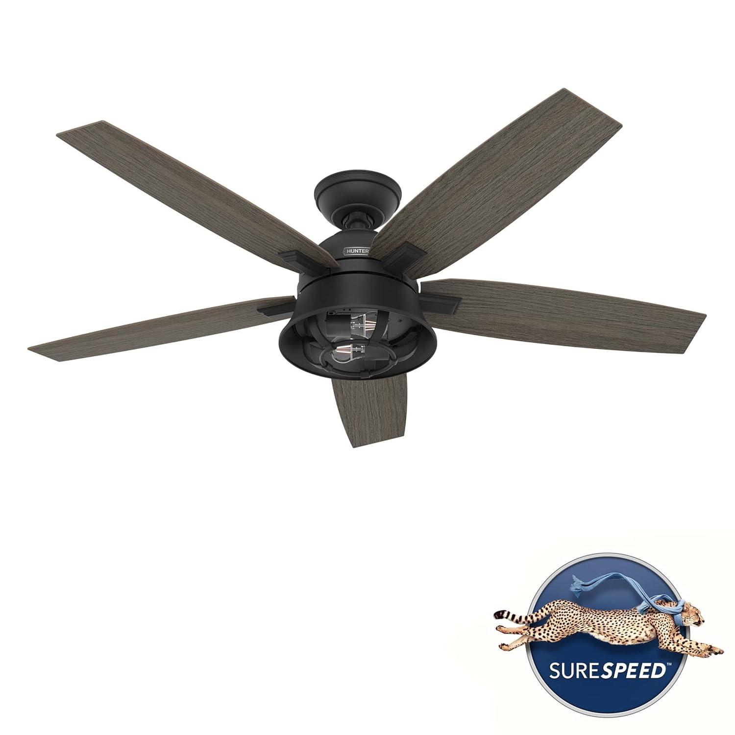 52" Hampshire 5 - Blade Ceiling Fan With LED Light Kit And Handheld Remote