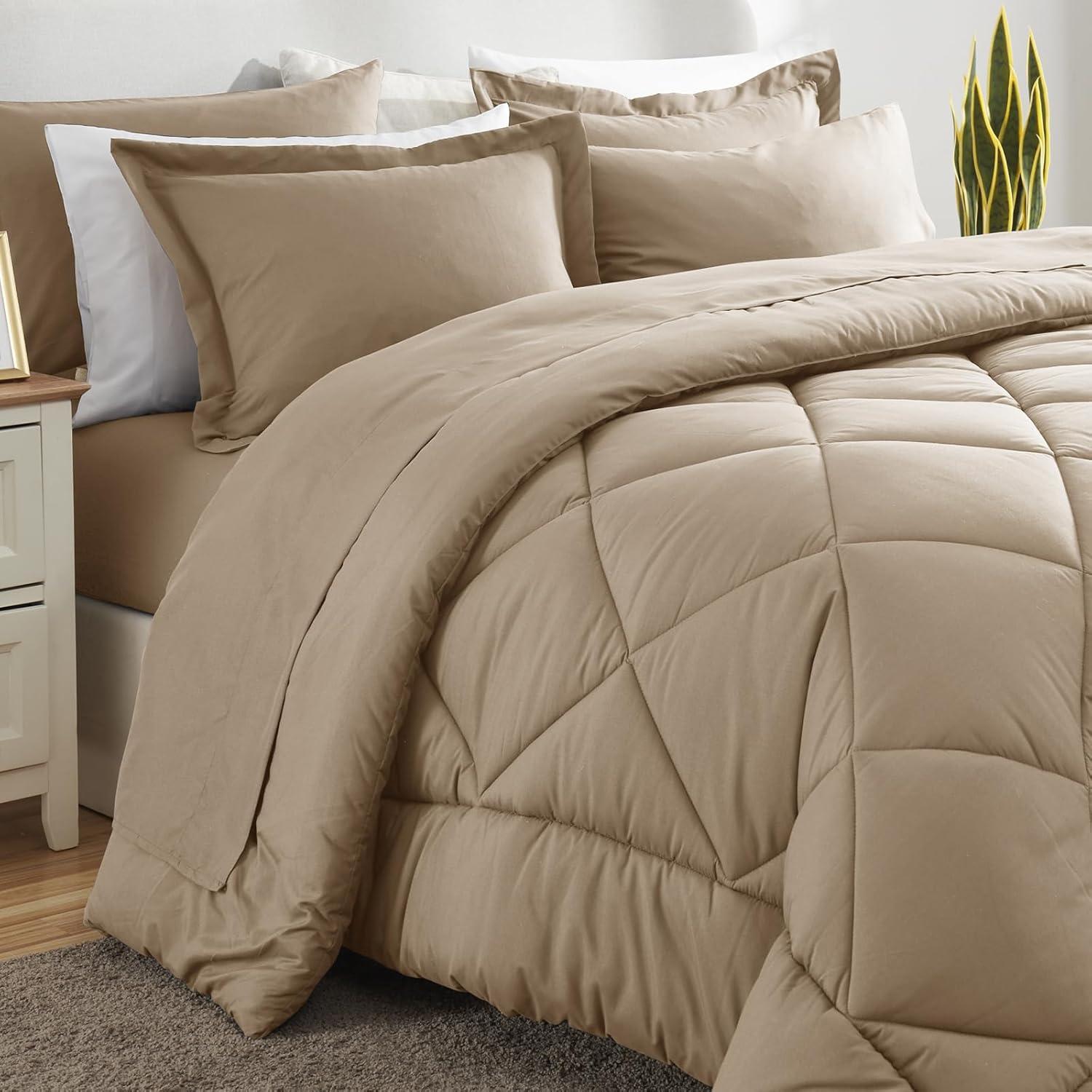 Sweet Home Collection All Season Bed-in-A-Bag 5pc/7pc Solid Color Comforter & Sheet Set Ultra Soft Bedding by Sweet Home Collection