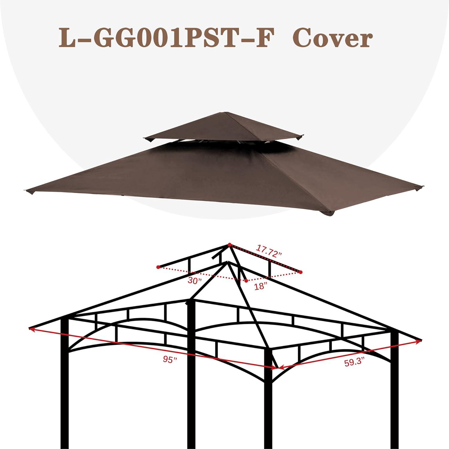 Brown Polyester Replacement Canopy for Grill Gazebo