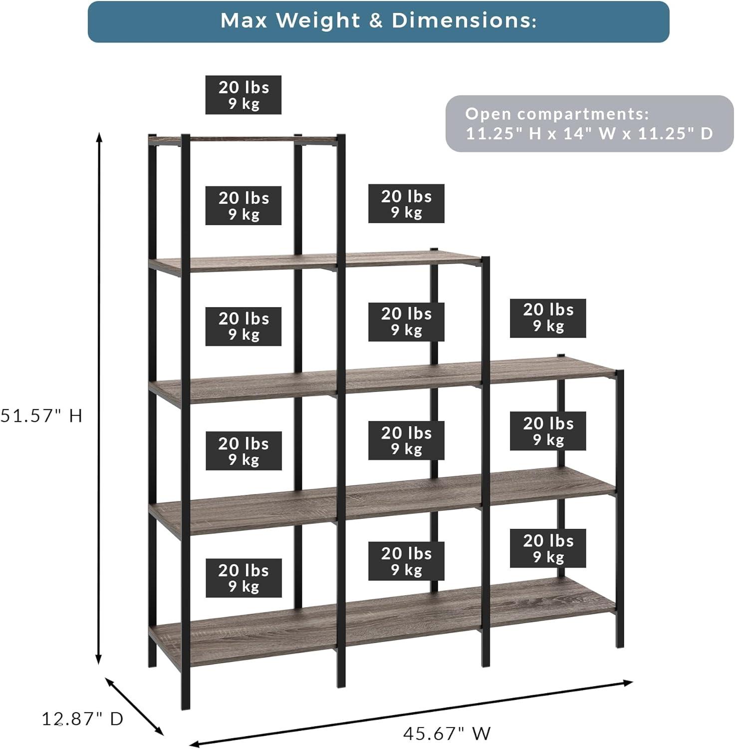 ClosetMaid 45.67'' W Steel Frame Step Bookcase