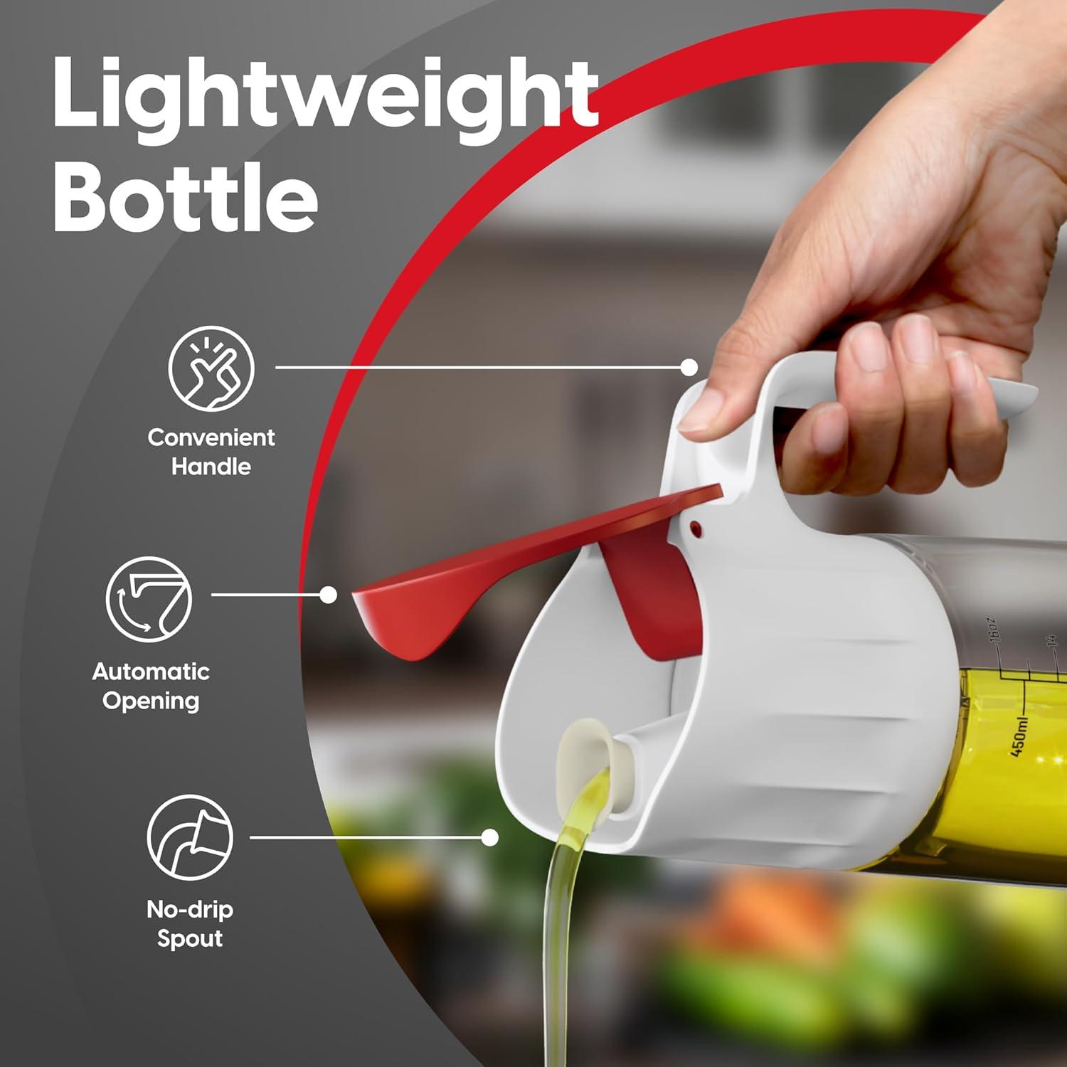 Dwellza Kitchen Cooking Olive Oil Dispenser Bottles For Kitchen With Drain And Measurements