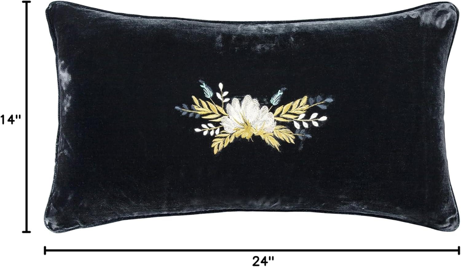 HiEnd Accents Stella Faux Silk Velvet Boot Stitch Romantic Western Decorative Pillow