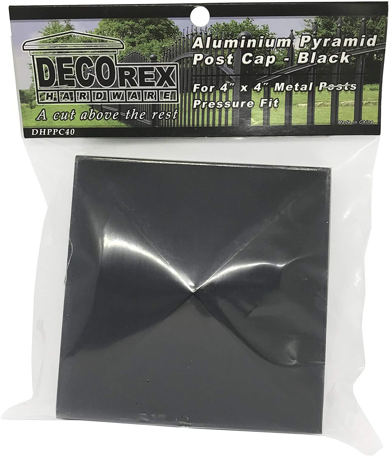 Tapa de Poste Piramidal de Aluminio de 4" x 4" para Postes de Metal - Ajuste a Presión - Negro