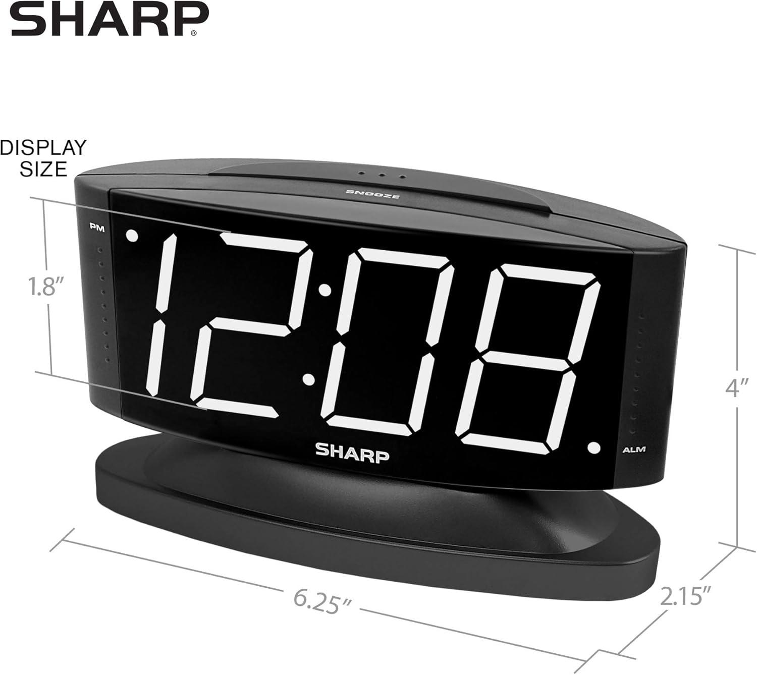 Black LED Digital Alarm Clock with Swivel Base