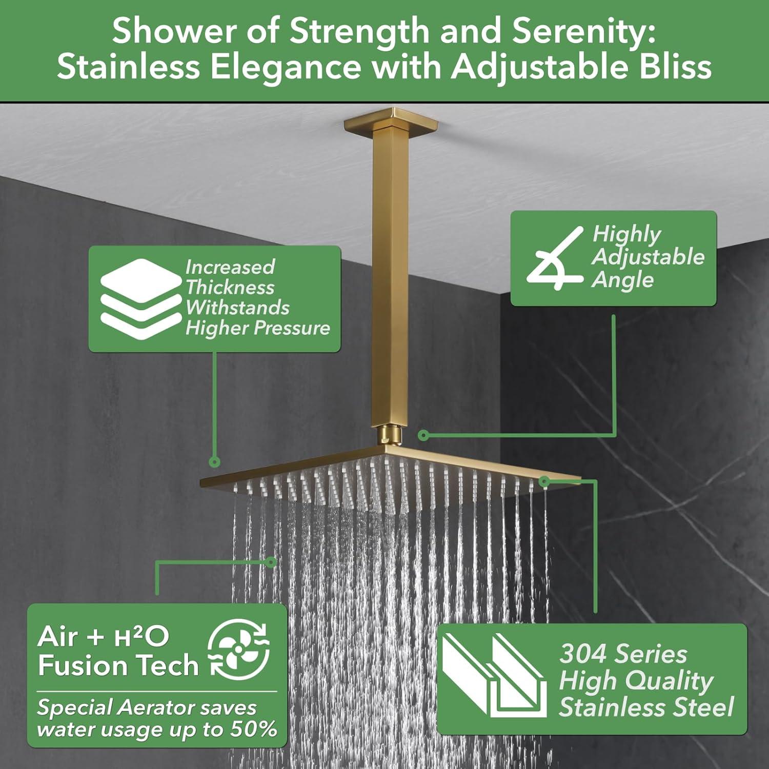 VANFOXLE Dual Function All-In-One Kit with Rough in-Valve 10 inches A2 MB