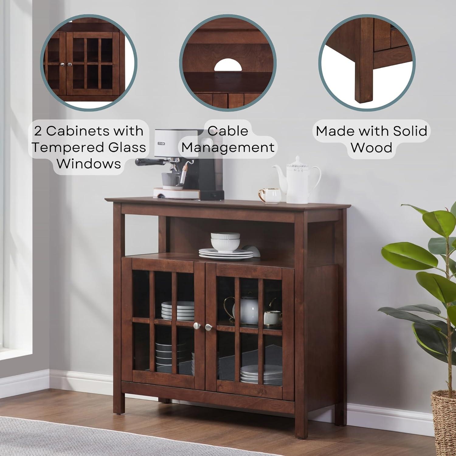 Convenience Concepts Designs2Go Big Sur Highboy TV Stand in Espresso Wood Finish