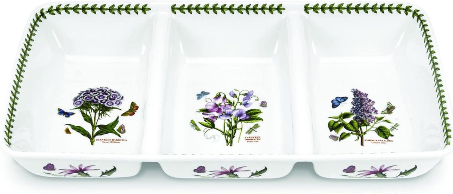 Botanic Garden Floral Ceramic 3-Section Serving Platter