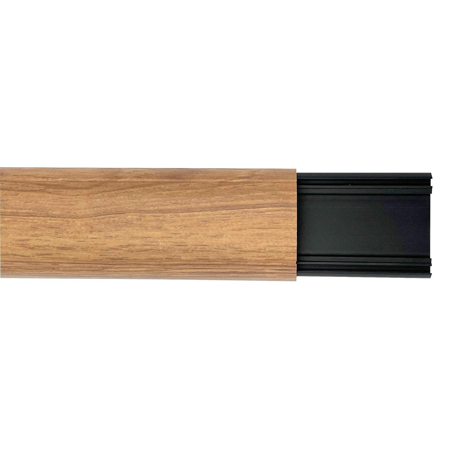 Large Premium Cable Shield Floor Cord Cover | Length: 16" | Color: Medium Oak | 3 Pack