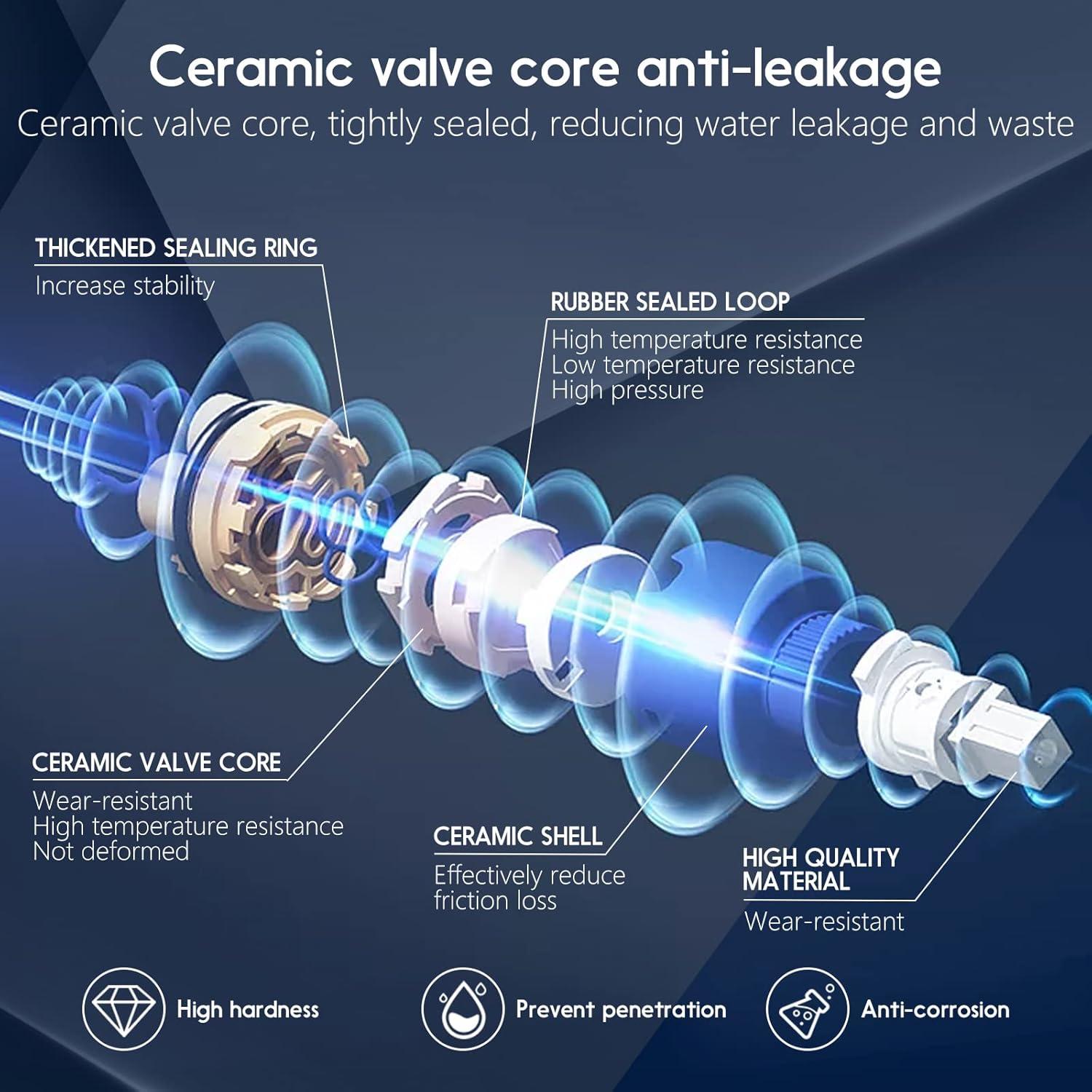 KWODE 4 Inch Center Commercial Hand Sink Faucet with 3-1/2”Gooseneck Spout, Dual Lever Handle Wall Mount Kitchen Sink Faucet, Brass Constructed, Chrome
