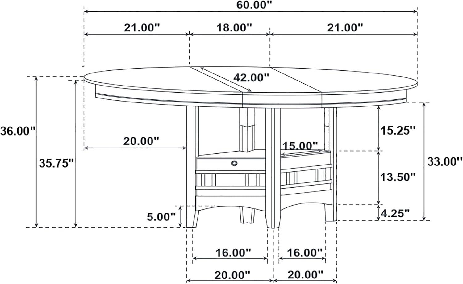 Coaster Lavon Transitional Wood Oval Counter Height Table Espresso