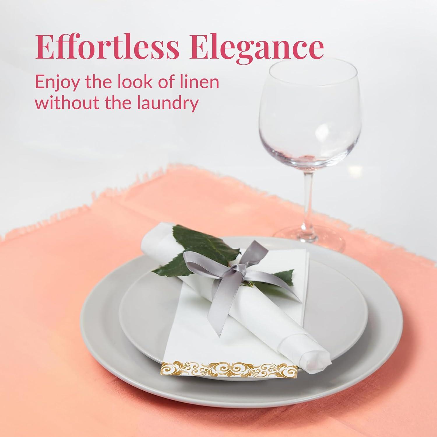 Prestee Feel Disposable Napkins-50 Linen, White