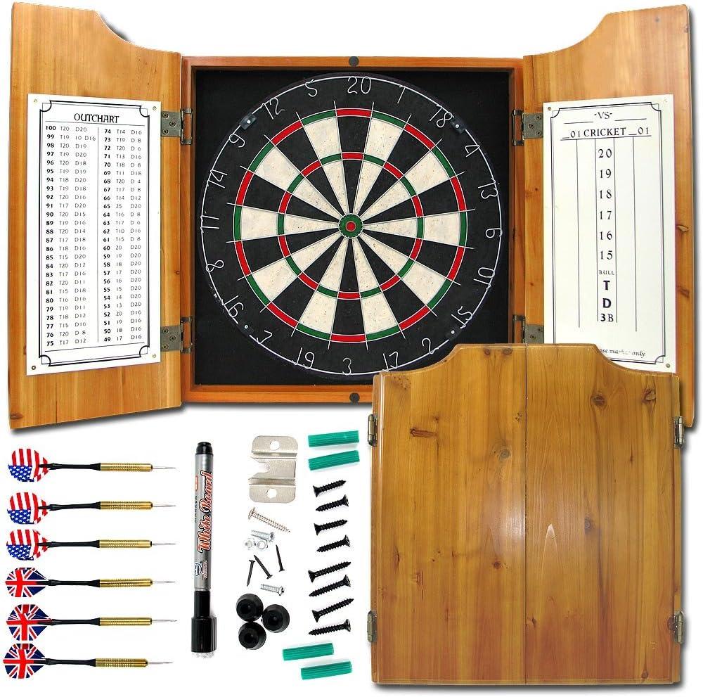 Trademark Games Bristle Dartboard And Cabinet Set (Darts Included)