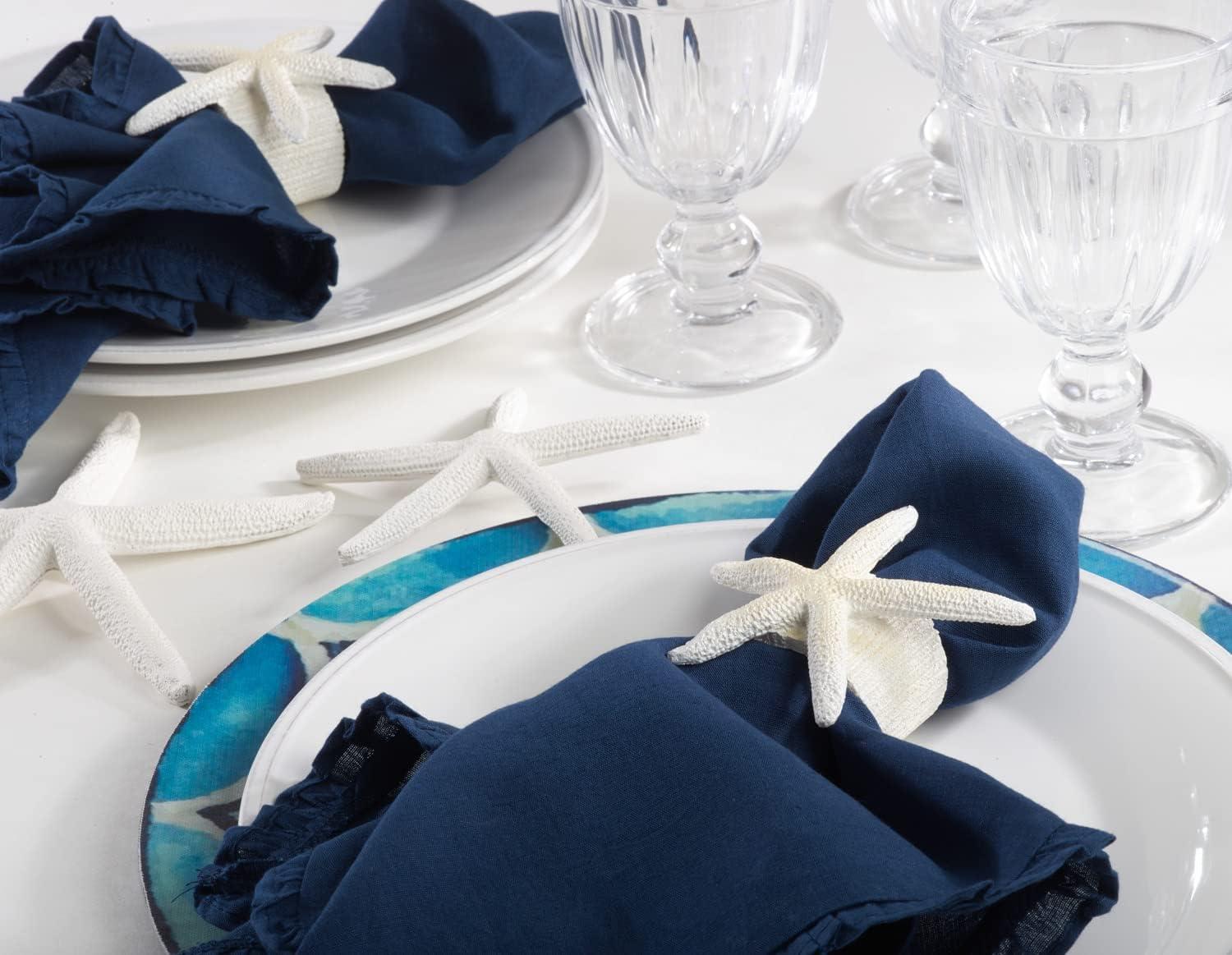 Saro Lifestyle Neptune Collection Starfish Napkin Ring (Set of 4)