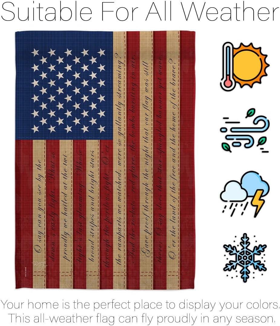 Breeze Decor G161050-BO Star Spangled Americana Patriotic Impressions Decorative Vertical 13" x 18.5" Double Sided Garden Flag