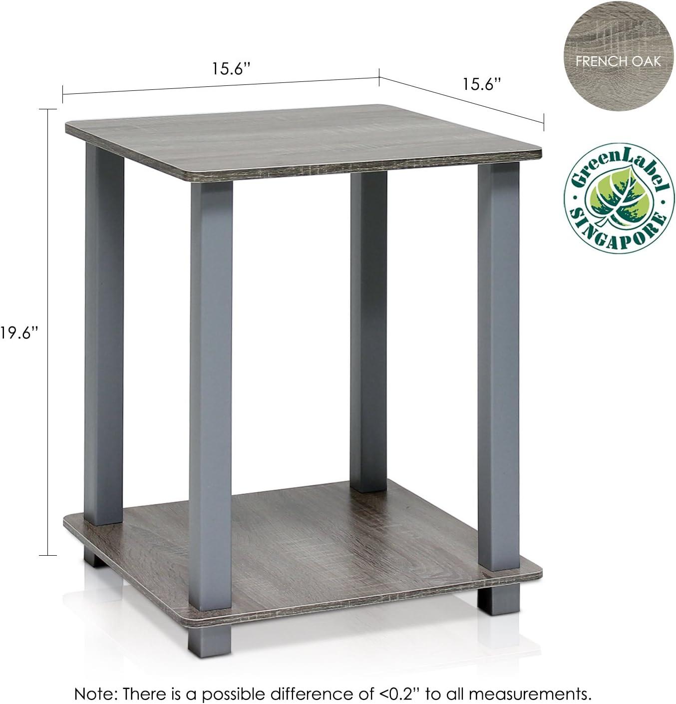 Simplistic End Table, French Oak Grey - 19.6 x 15.6 x 15.6 in. - Set of 2