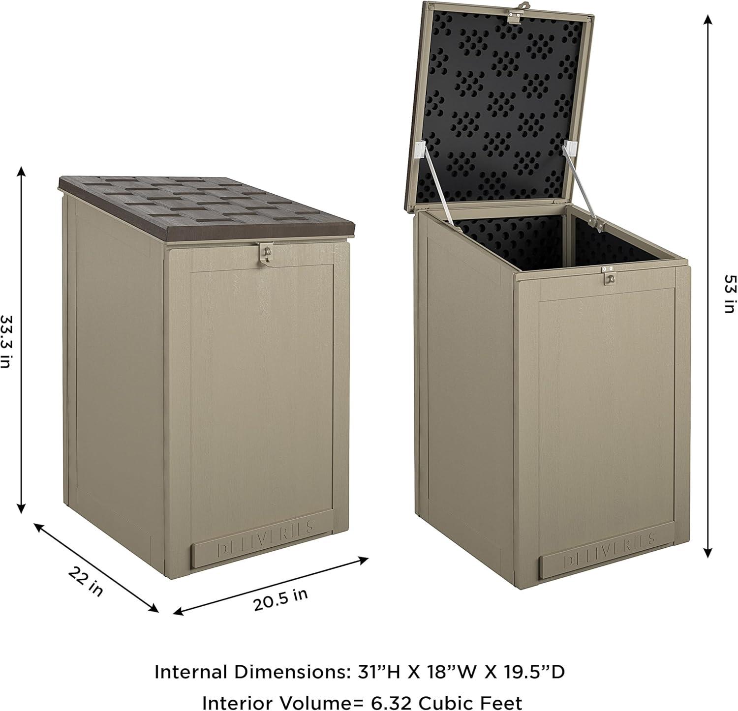 Cosco Tan and Brown Lockable Outdoor Package Delivery Box