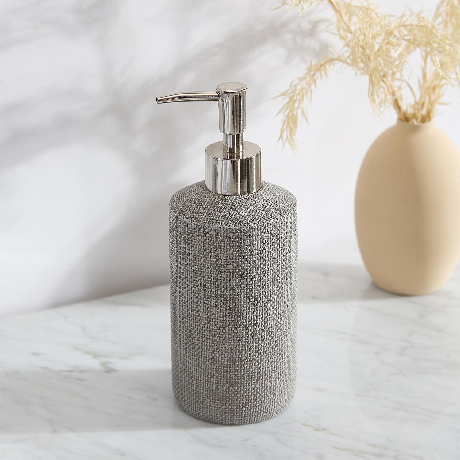 Astor Light Grey Fabric-Inspired 4-Piece Bathroom Set