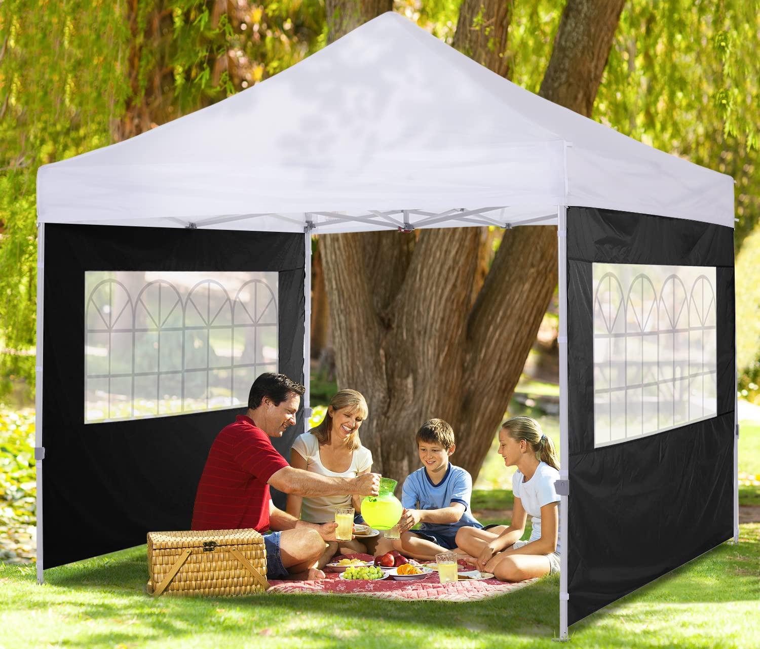 HLong Canopy Tent Sidewall for 10x10 Pop Up Canopy, 1 Piece, Black