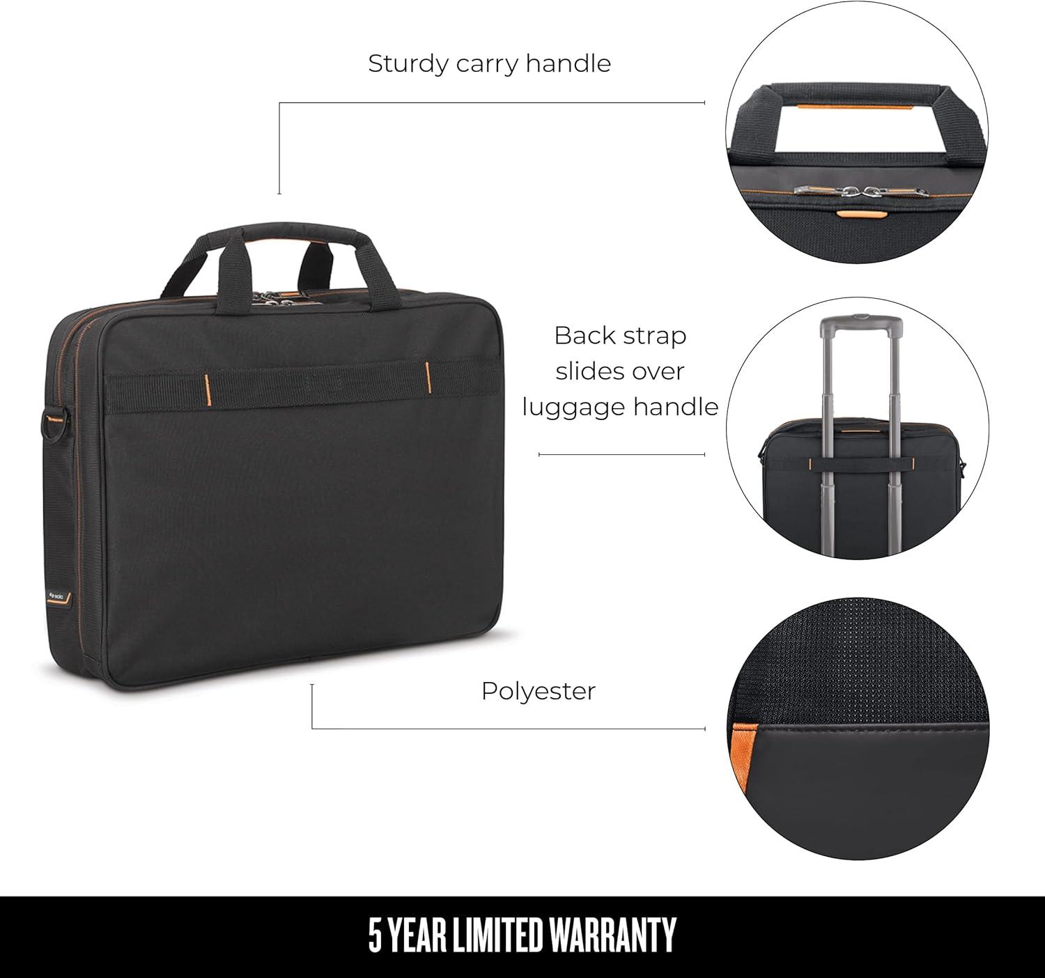 Solo Urban Ultra 17.3" Black and Orange Polyester Laptop Case with Organizer