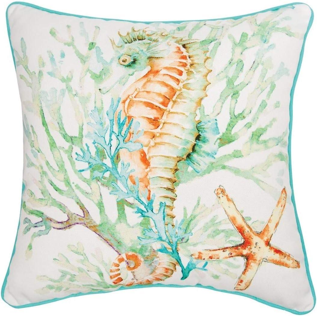 C&F Home Chandler Colorful Seahorse Printed Throw Pillow