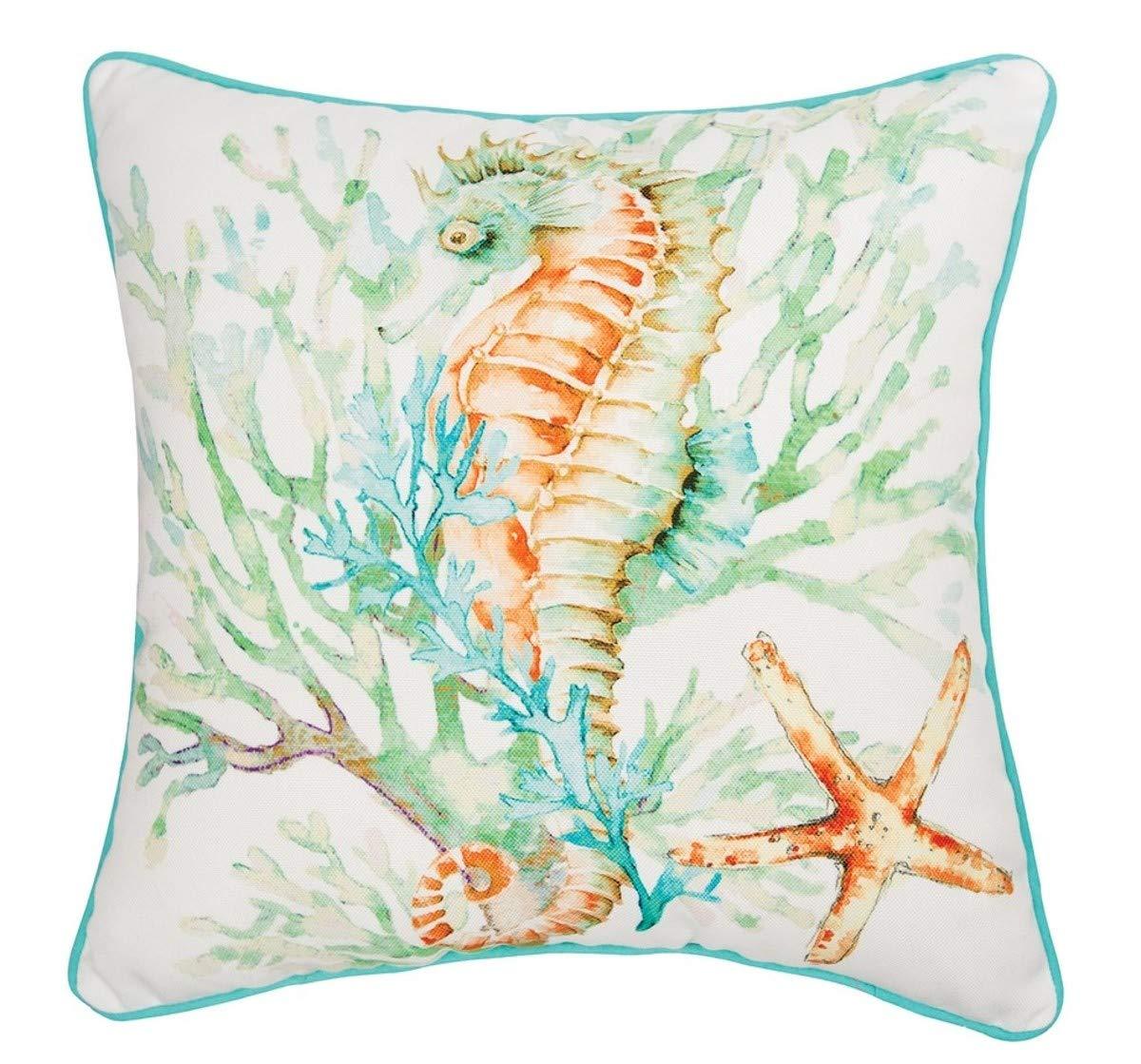 C&F Home Chandler Colorful Seahorse Printed Throw Pillow