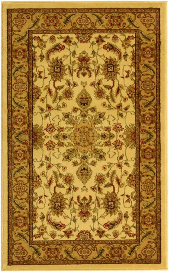 Ivory and Tan 8' x 8' Safavid Style Area Rug