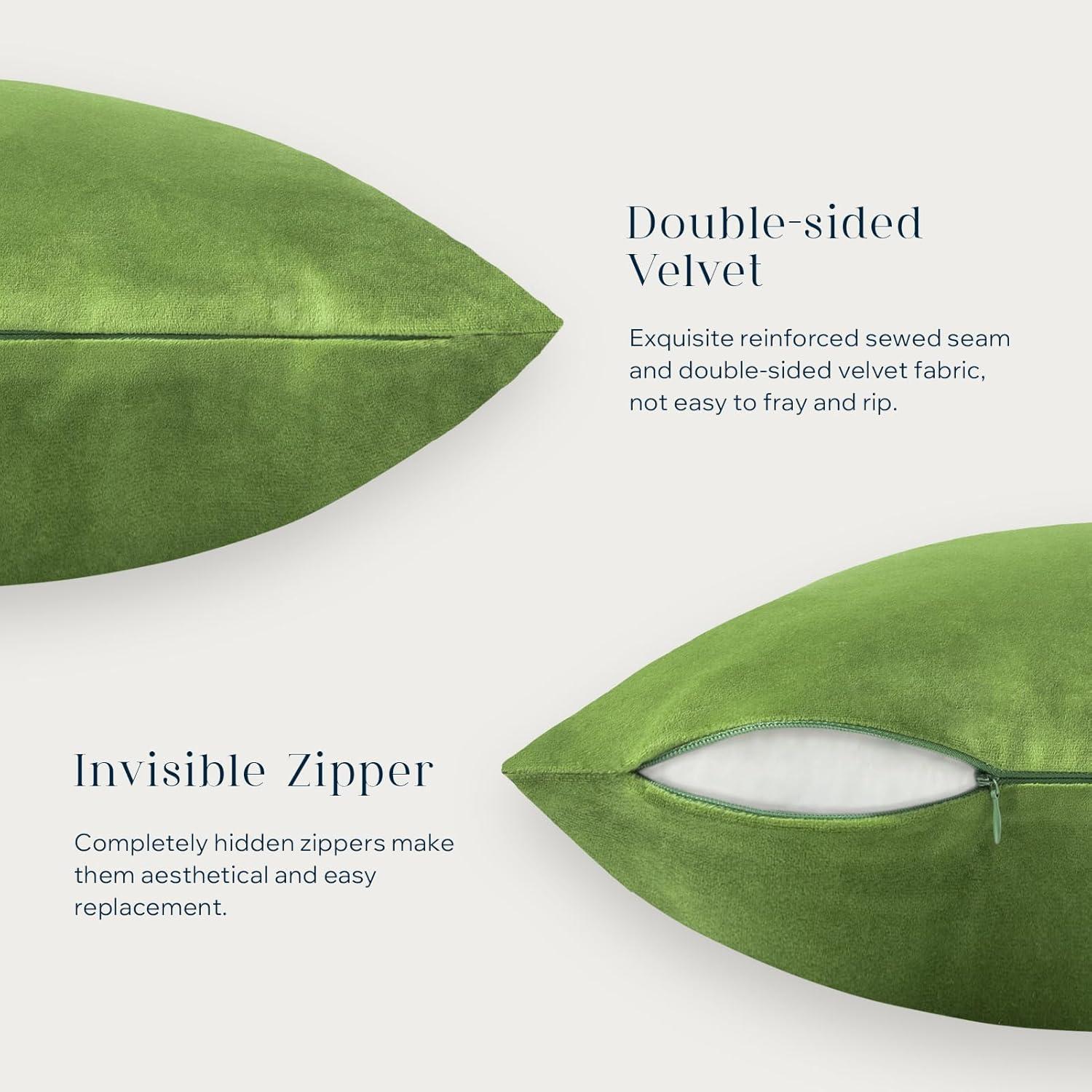 Phantoscope 18" x 18" Modern Green Polyester Throw Pillow , ( 2 Count)
