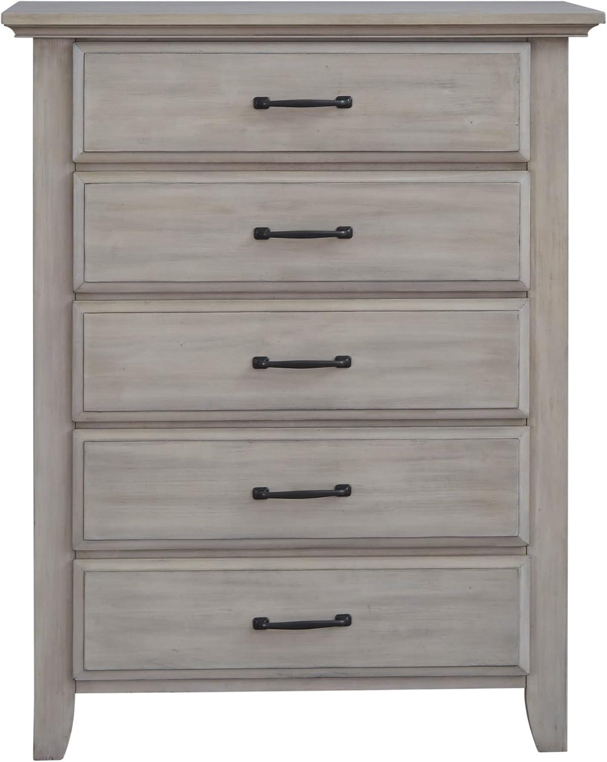 Stone Wash 5-Drawer Chest with Felt Lined Drawer