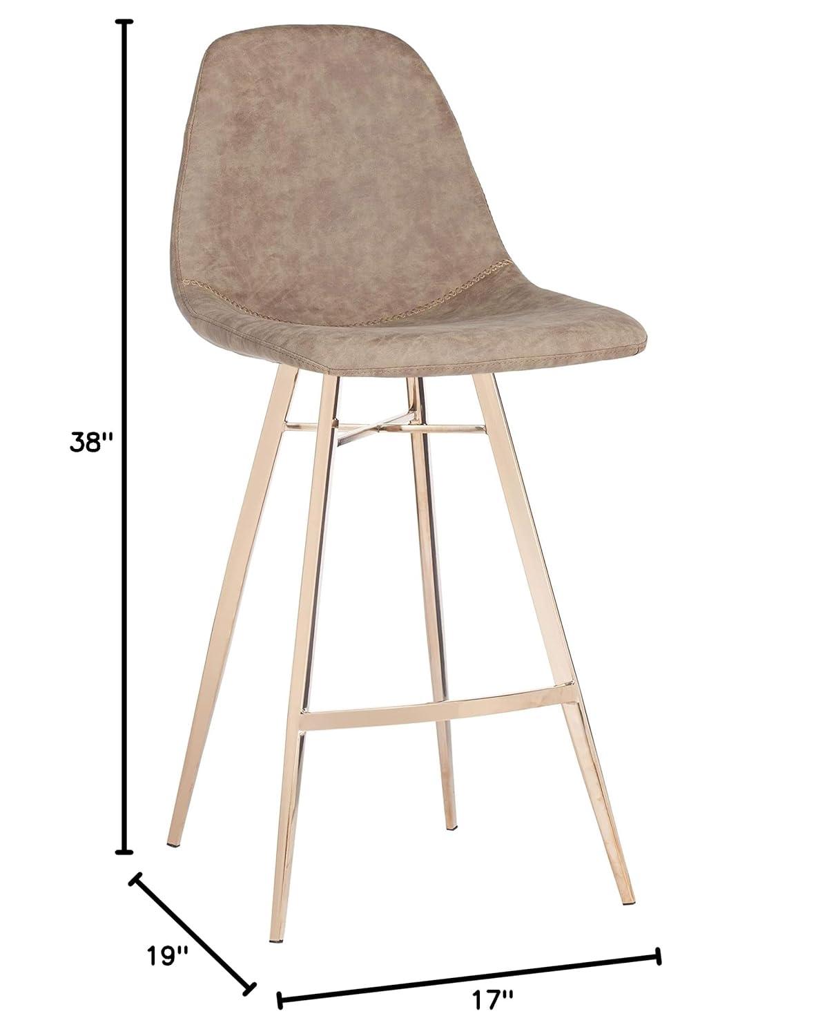 Mathison Counter Stool - FOX3012 - Brown/Copper - Safavieh Couture