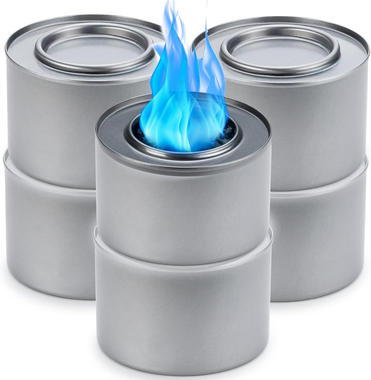Food Warmer Gel Cans for Chafing Dish 6 Cans Diplastible Chafing Burners to Keep Food Warm 2.5 Hours