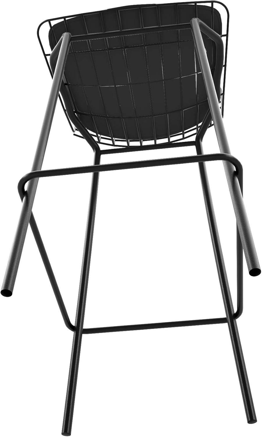 Madeline 41.73" Barstool with Seat Cushion in Black