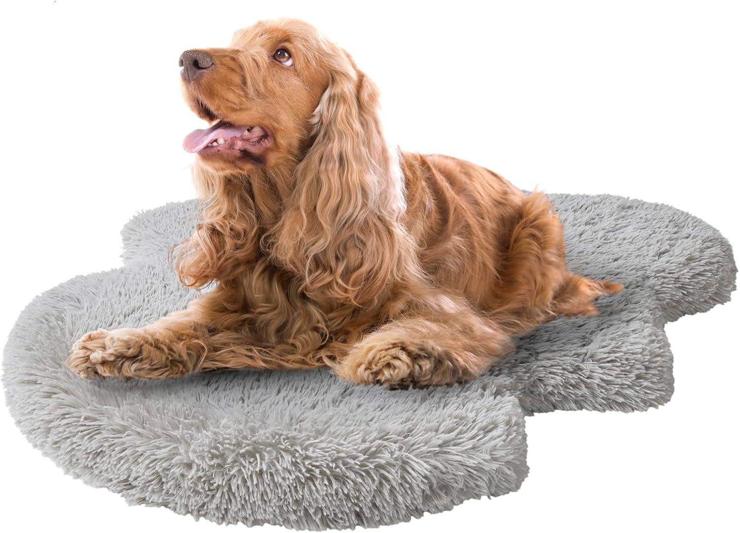 Friends Forever Nala Puprug Faux Fur Orthopedic Dog Bed with Foam, Pup Faux Fur Rug with Removable Bed Cover