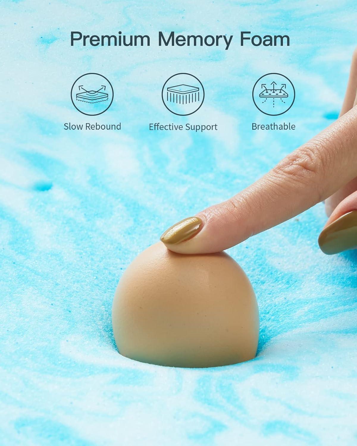 Bestier 4" Ventilated Liquid Gel Memory Foam Cooling Mattress Topper—Queen