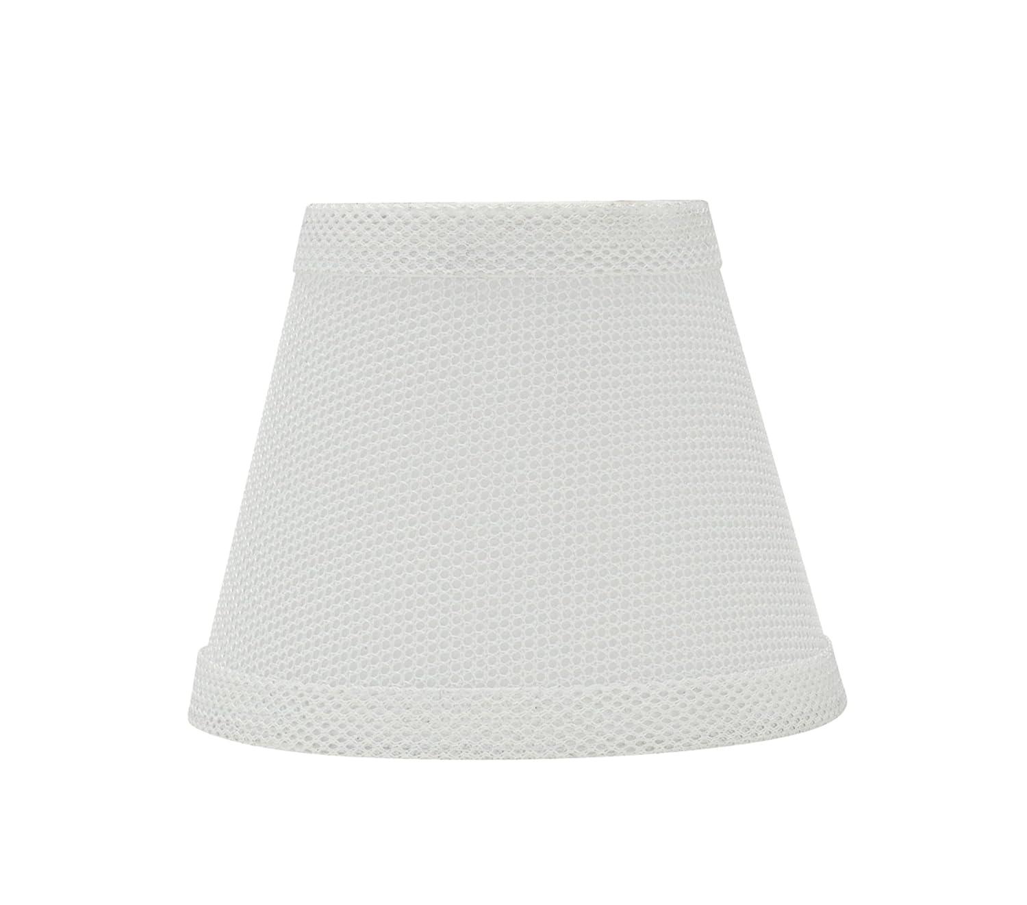 Aspen Creative 32066-2 Small Hardback Empire Shape Chandelier Clip-On Lamp Shade Set (2 Pack), Transitional Design in White, 5" bottom width (3" x 5" x 4")