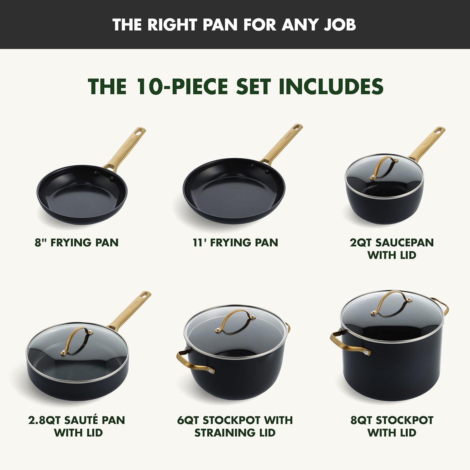 GreenPan ™ Reserve Black 10-Piece Ceramic Non-Stick Cookware Set