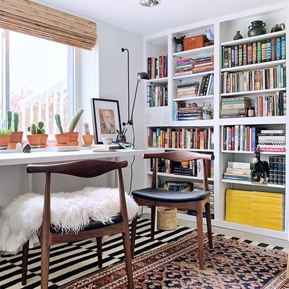 2xhome Wooden Farmhouse Dining Chair with PU Leather Seat Cushion, Mid Century Accent Chair for Kitchen, Dining Room, or Office, Walnut