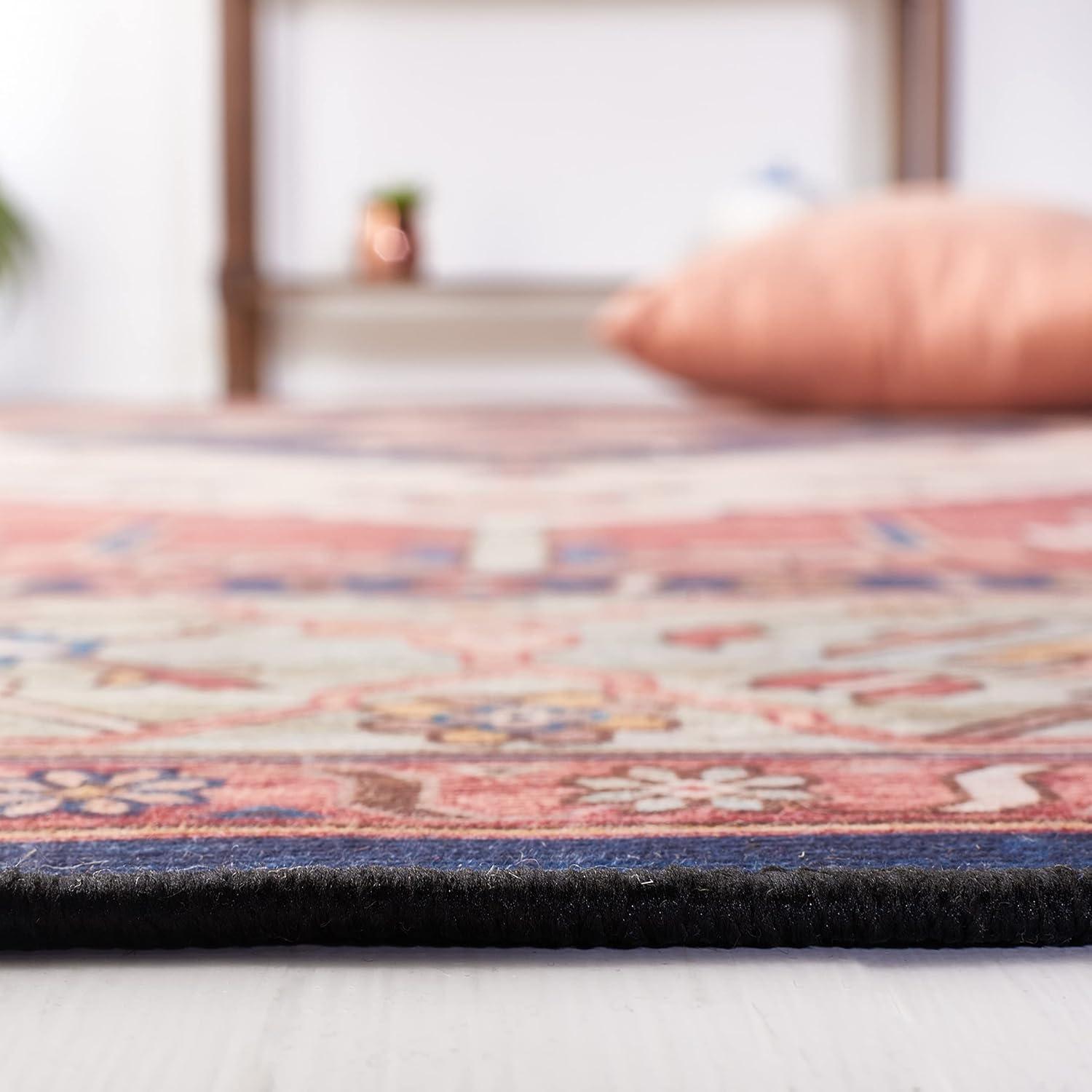 Tucson Vintage Persian TSN153 Power Loomed Machine Washable Skid-Resistant Indoor Accent Rug - Rust/Blue - 3'x5' - Safavieh