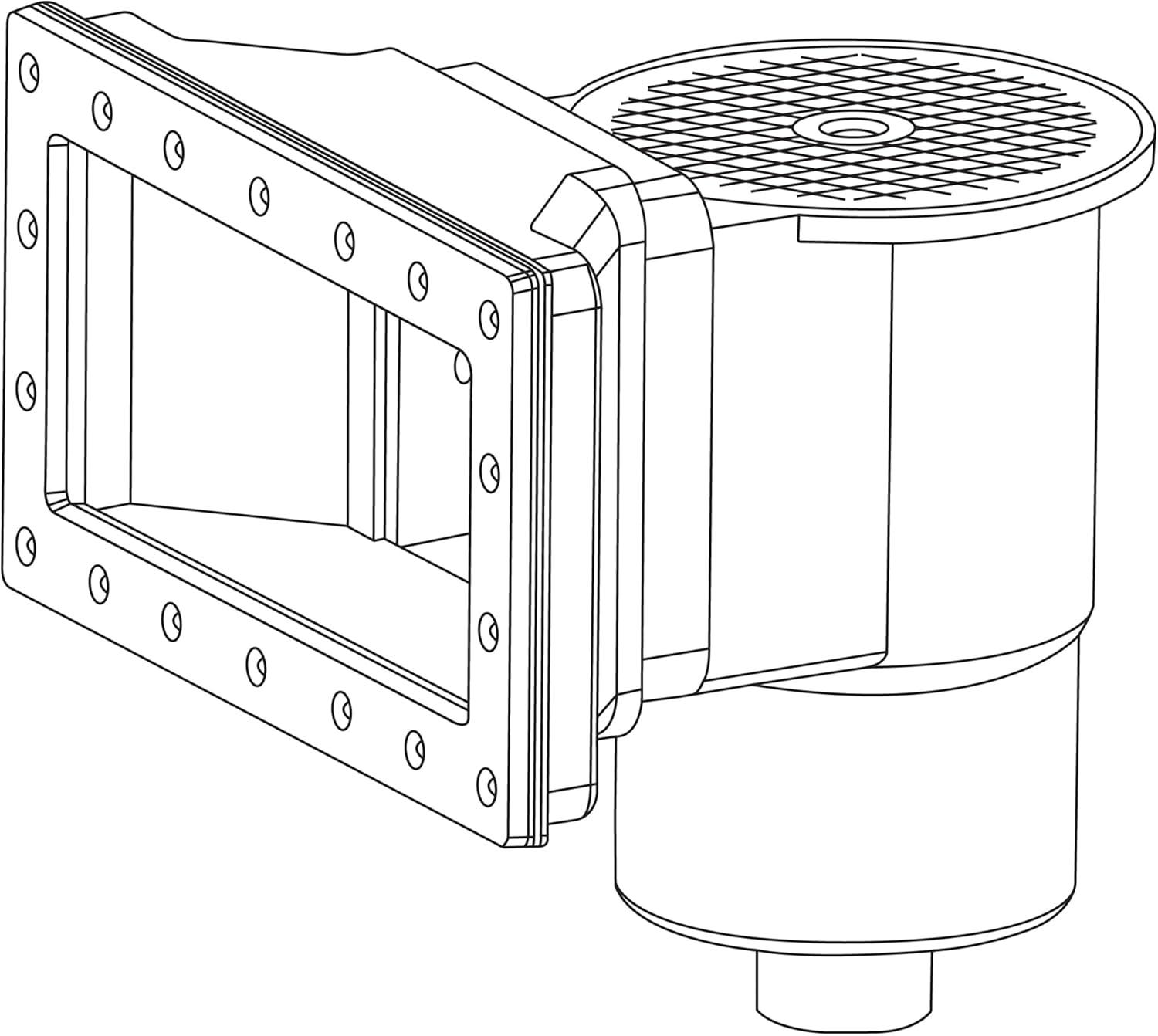 Rx Clear WideMouth Thru-Wall Skimmer for Above Ground Swimming Pools