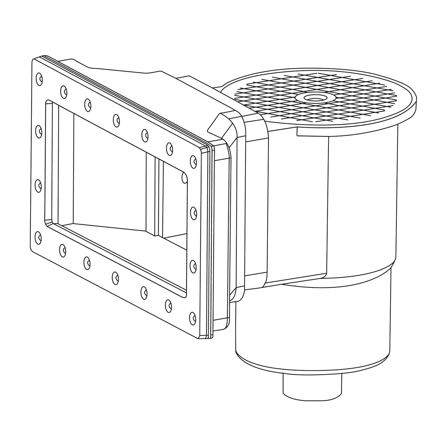 Rx Clear Wide Mouth Thru-Wall Skimmer for Above Ground Swimming Pools
