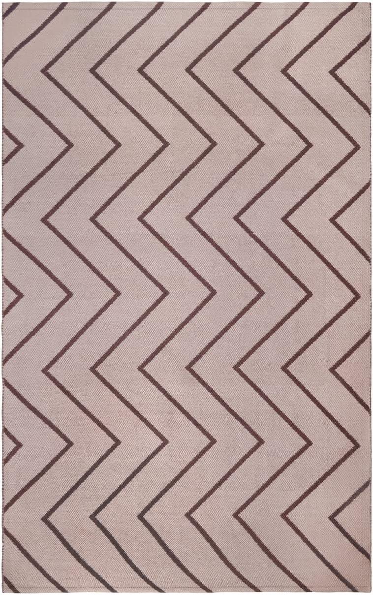 Kent Modern Chevron Zig-Zag Indoor/ Outdoor Area Rug By Haus & Home Beige