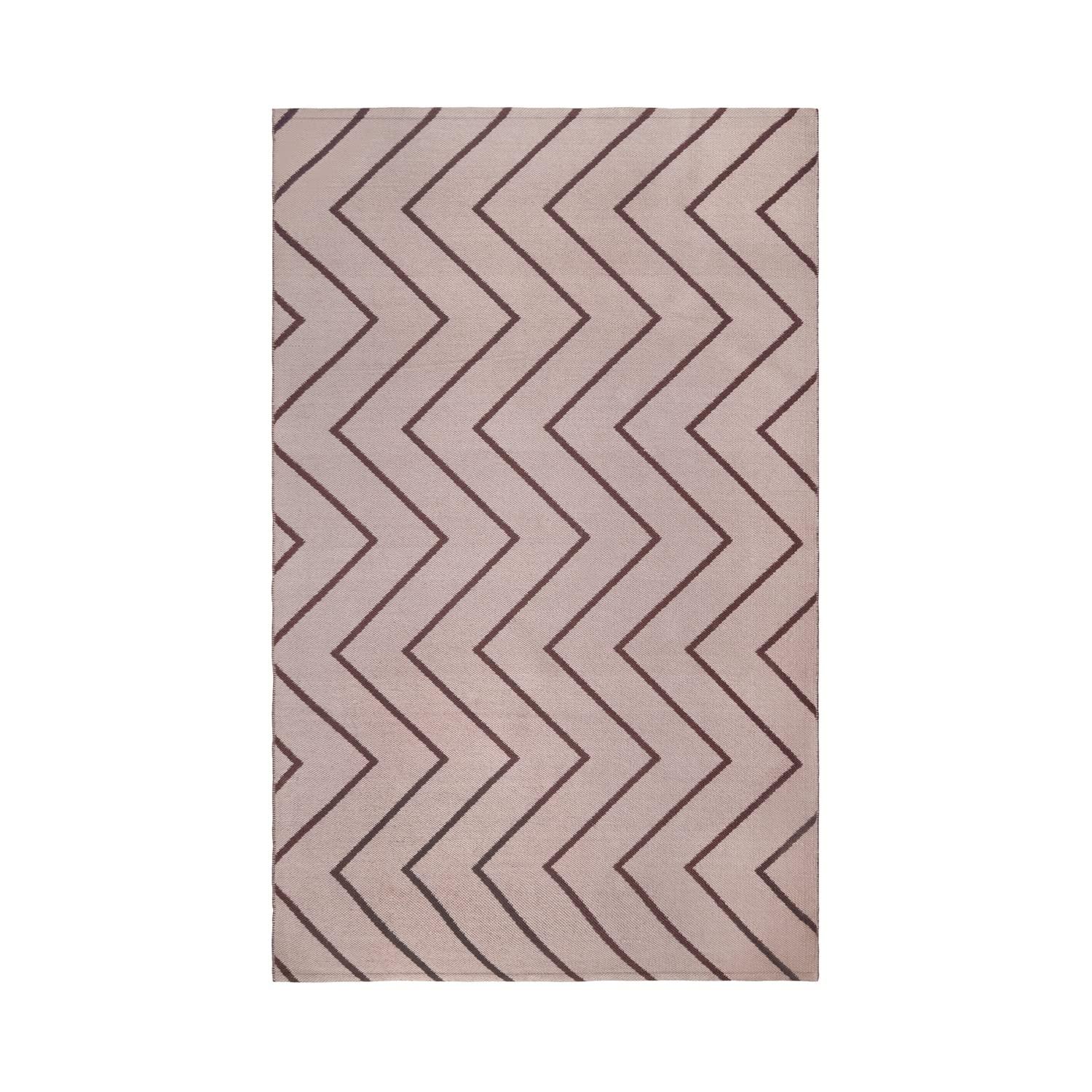 Kent Modern Chevron Zig-Zag Indoor/ Outdoor Area Rug By Haus & Home Beige