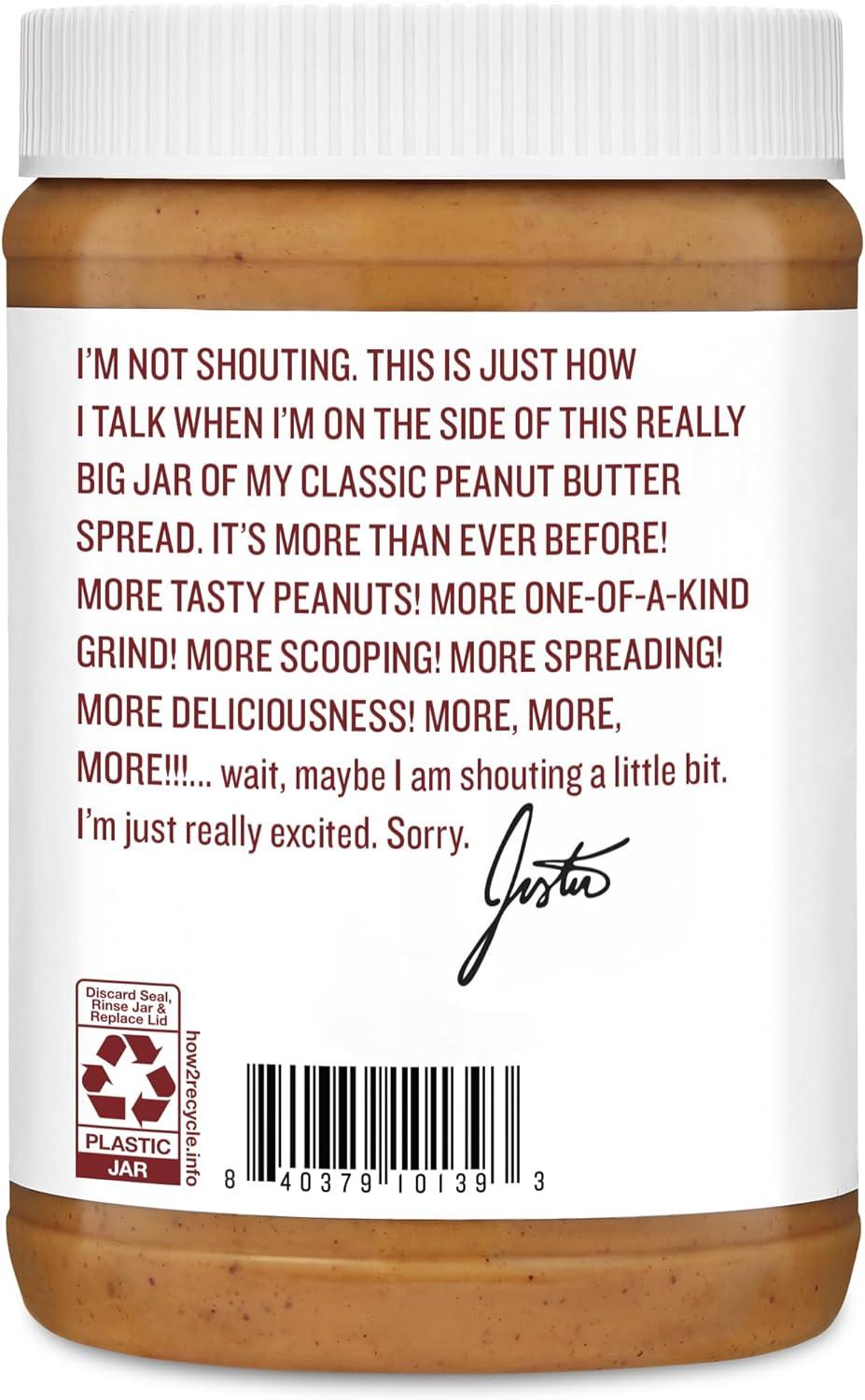 Justin's Classic Peanut Butter Spread, 28 oz Jar