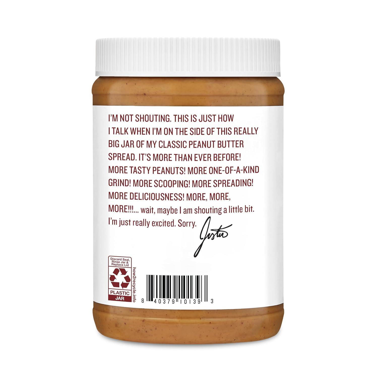 Justin's Classic Peanut Butter Spread, 28 oz Jar