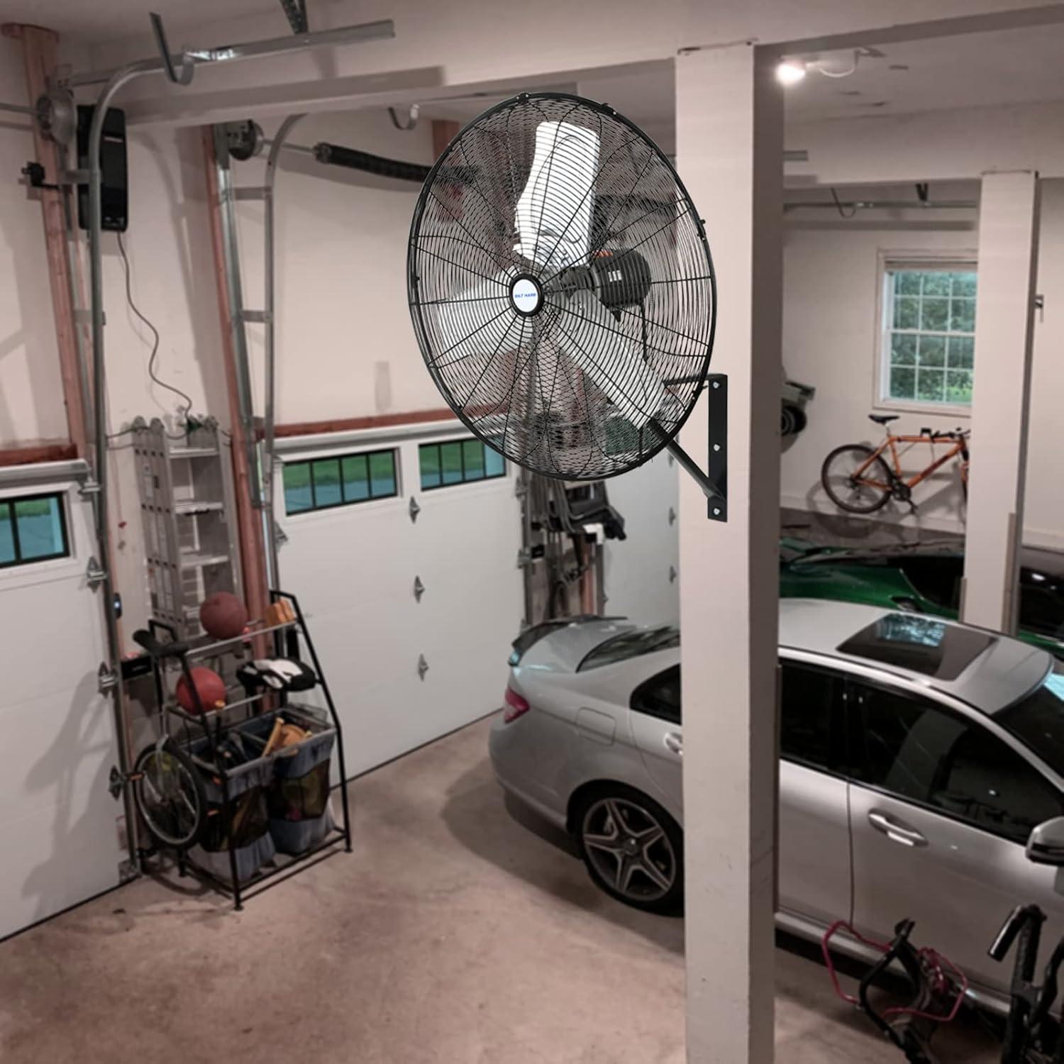 BILT HARD 18" Industrial Wall Mount Fan, 3-Speeds High Velocity Wall Fan with Sealed Motor, 4300 CFM Heavy Duty Metal Barn Fans