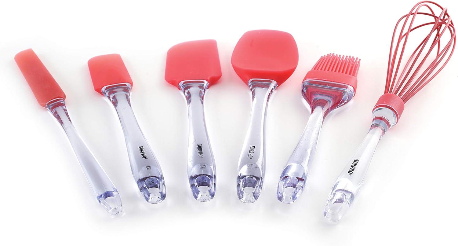 Norpro Red Silicone Jar and Icing Spatula