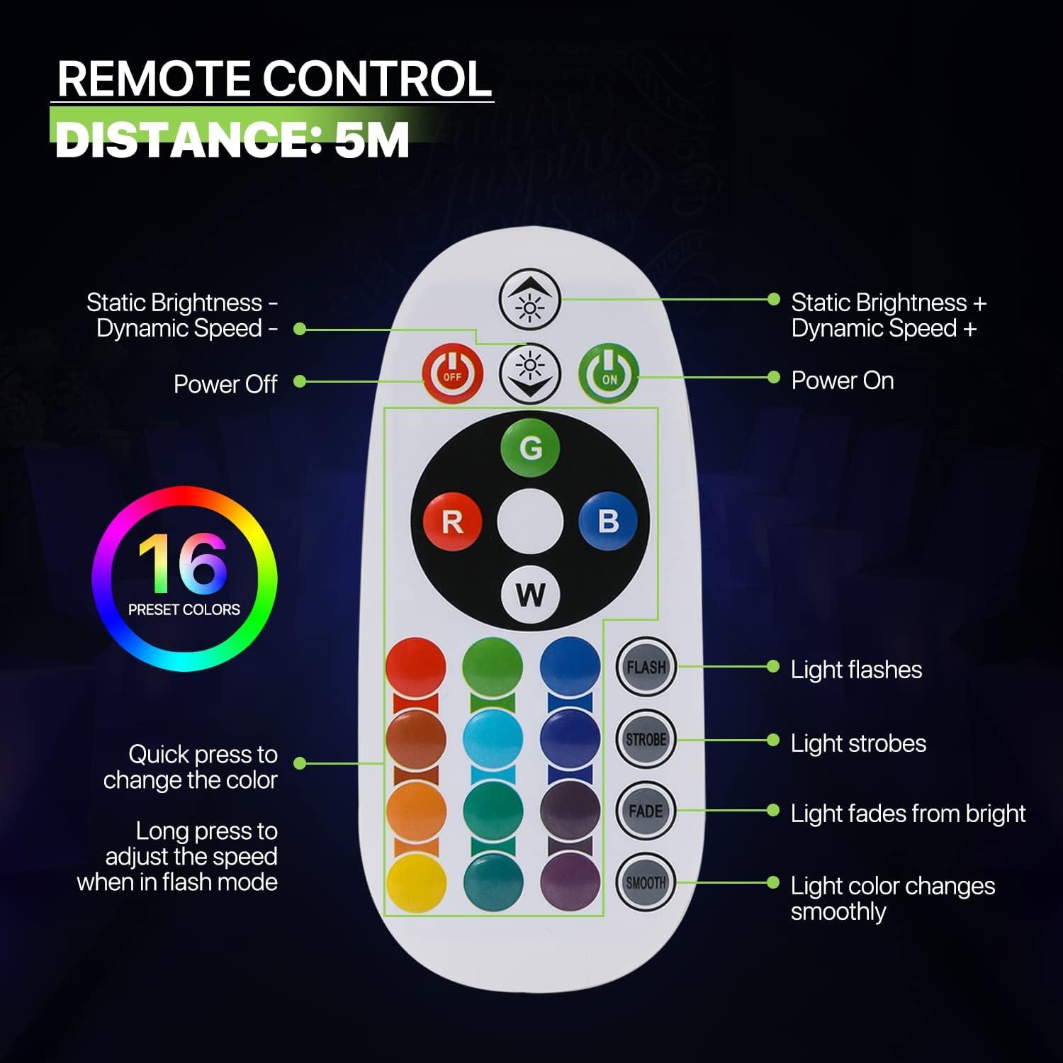 Magshion Mesa de Cóctel LED Brillante de 23 Pulgadas con Control Remoto, Mesa de Pub con Luz Que Cambia de Colores Recargable para Fiesta de Café en el Club Nocturno