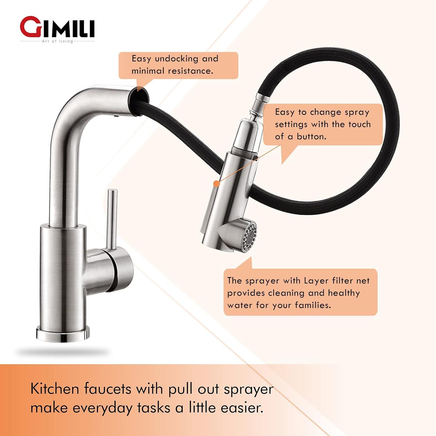 Brushed Nickel Single Handle Pull-Out Spray Kitchen Faucet